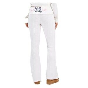 Grayson Threads Juniors Hello Kitty Cozy Waffle Knit Foldover Waist Pants XL NEW